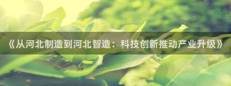 意昂体育3招商电话地址是多少：《从河北制造到河北智造：科技创