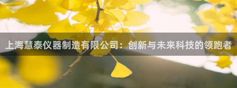 海南意昂体育3：上海慧泰仪器制造有限公司：创新与未来科技的领