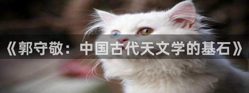 意昂3娱乐首页网站大全：《郭守敬：中国古代天文学的基石》